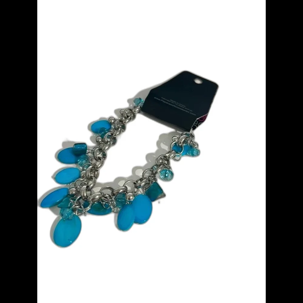 Paparazzi bead bracelet blue & silvertone